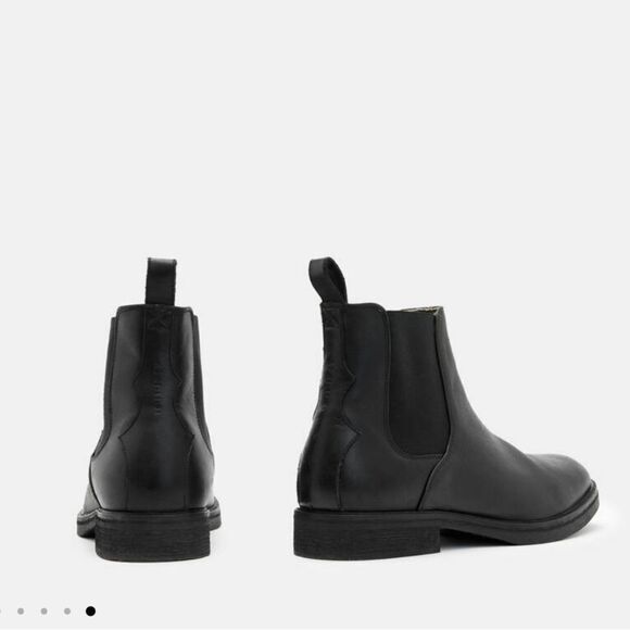 All Saints Creed Leather Chelsea Boots Black Leather EU 44 US 11